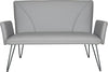 Safavieh Johannes Mid Century Modern Leather Settee Grey and Black Furniture main image