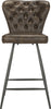 Safavieh Ashby 26''H Mid Century Modern Leather Tufted Swivel Counter Stool Brown and Black Furniture main image