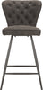 Safavieh Ashby 26''H Mid Century Modern Leather Tufted Swivel Counter Stool Grey and Black Furniture main image