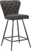 Safavieh Ashby 26''H Mid Century Modern Leather Tufted Swivel Counter Stool Grey and Black Furniture 