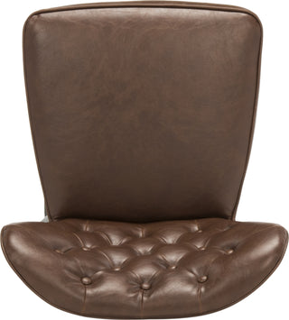 Safavieh Aster 30''H Mid Century Modern Leather Tufted Bar Stool Burgundy and Black Furniture 