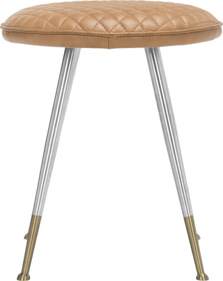 Safavieh Brinley 30''H Mid Century Modern Stool Mustard and Silver Furniture main image