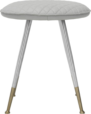 Safavieh Brinley 30''H Mid Century Modern Stool Light Grey and Silver Furniture 