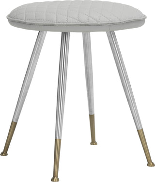 Safavieh Brinley 30''H Mid Century Modern Stool Light Grey and Silver Furniture 