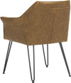 Safavieh Esme 19''H Mid Century Modern Leather Dining Chair Light Brown and Black Furniture 