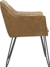 Safavieh Esme 19''H Mid Century Modern Leather Dining Chair Light Brown and Black Furniture 