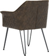 Safavieh Esme 19''H Mid Century Modern Leather Dining Chair Dark Brown and Black Furniture 