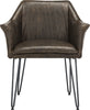 Safavieh Esme 19''H Mid Century Modern Leather Dining Chair Dark Brown and Black Furniture main image