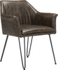 Safavieh Esme 19''H Mid Century Modern Leather Dining Chair Dark Brown and Black Furniture 