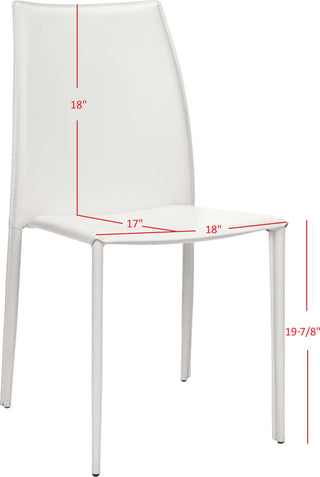 Safavieh Korbin 19''H Stacking Side Chair (SET Of 2) White Furniture 