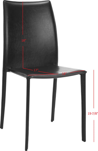 Safavieh Korbin 19''H Stacking Side Chair (SET Of 2) Black Furniture 