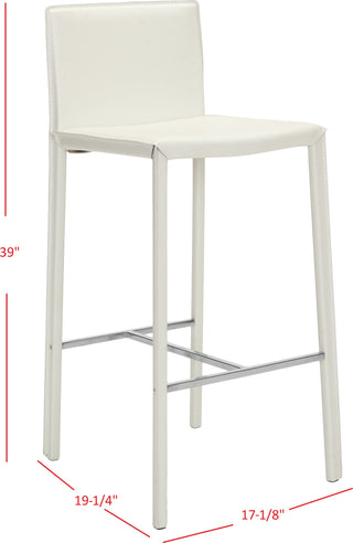 Safavieh Jason 30'' Bar Stool (SET Of 2) White and Chrome Furniture 