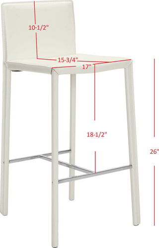 Safavieh Jason 30'' Bar Stool (SET Of 2) White and Chrome Furniture 