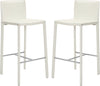 Safavieh Jason 30'' Bar Stool (SET Of 2) White and Chrome Furniture 