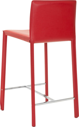 Safavieh Jason 24'' Counter Stool (SET Of 2) Red and Chrome Furniture 