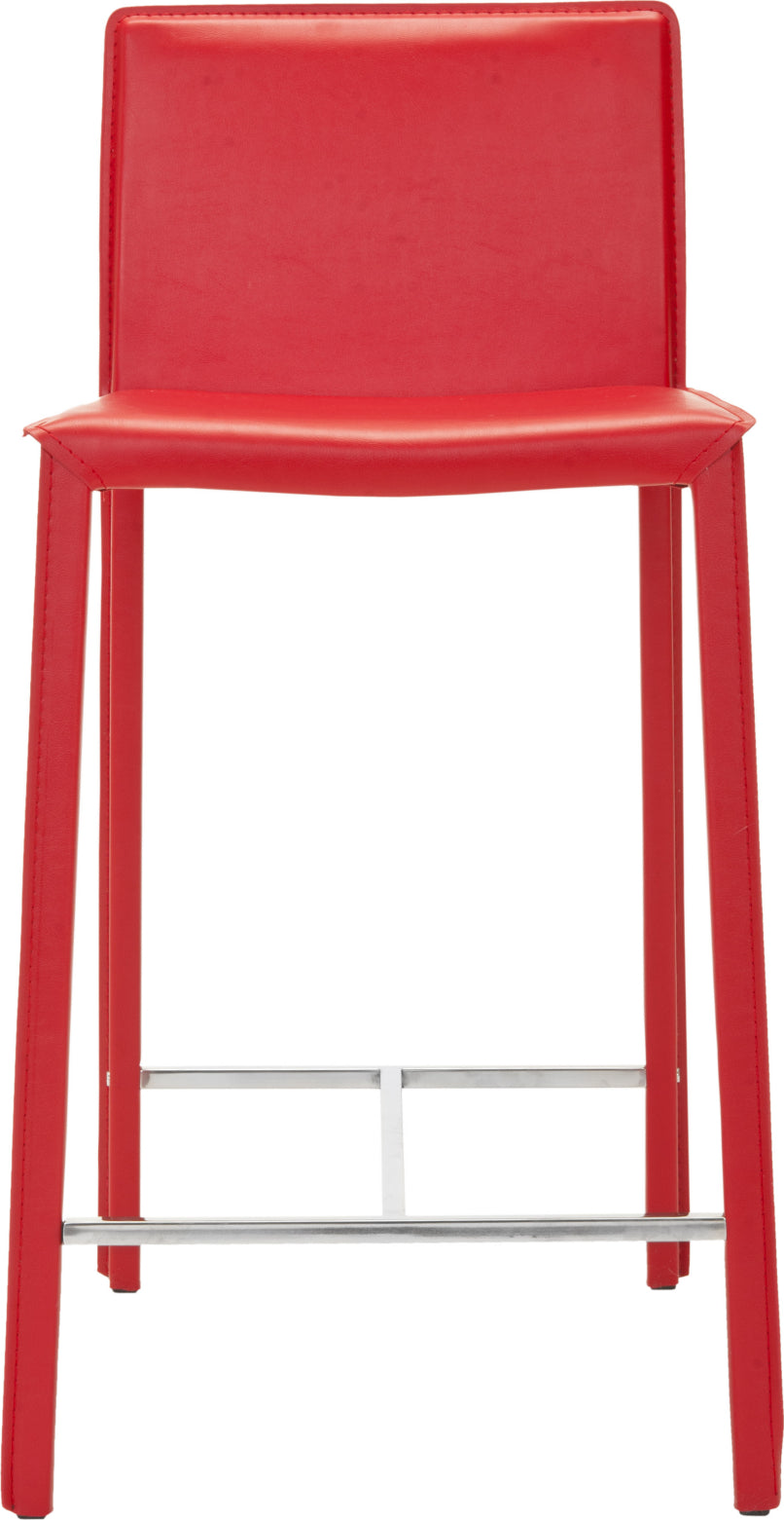 Safavieh Jason 24'' Counter Stool (SET Of 2) Red and Chrome Furniture main image