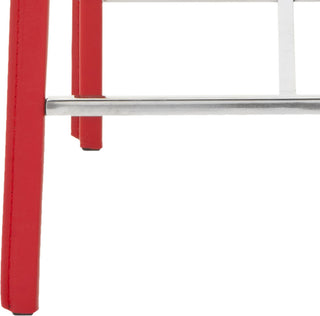 Safavieh Jason 24'' Counter Stool (SET Of 2) Red and Chrome Furniture 