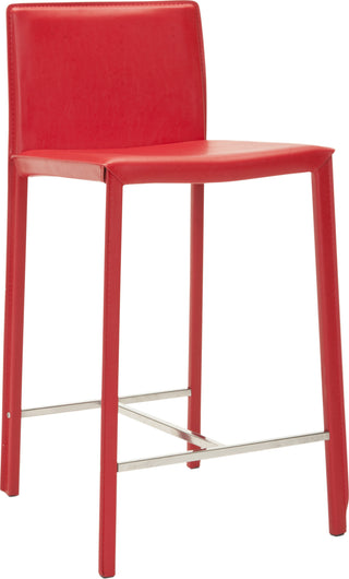 Safavieh Jason 24'' Counter Stool (SET Of 2) Red and Chrome Furniture 