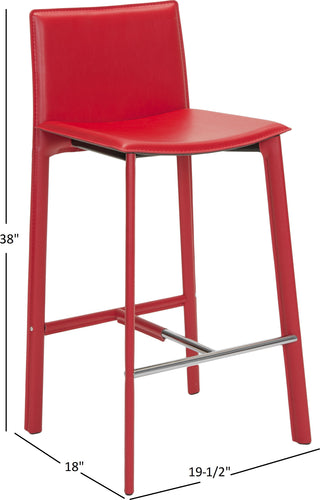 Safavieh Janet 285'' H Bar Stool (SET Of 2) Red and Chrome Furniture 