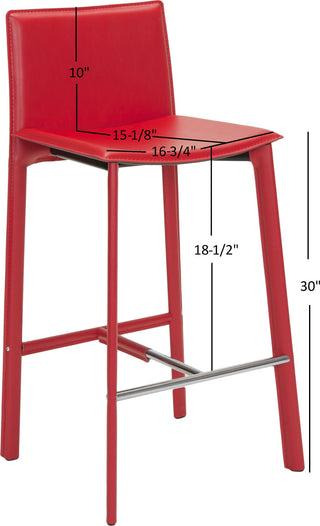 Safavieh Janet 285'' H Bar Stool (SET Of 2) Red and Chrome Furniture 