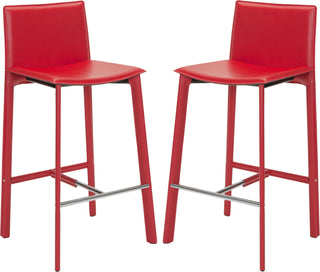 Safavieh Janet 285'' H Bar Stool (SET Of 2) Red and Chrome Furniture 