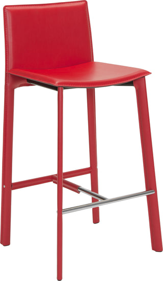 Safavieh Janet 285'' H Bar Stool (SET Of 2) Red and Chrome Furniture 