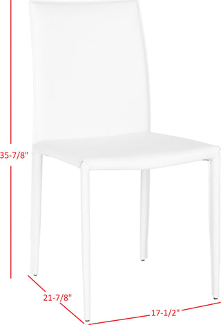 Safavieh Karna 19''H Dining Chair White Crocodile Furniture 