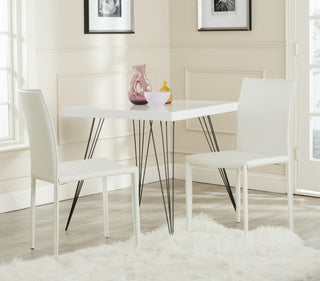 Safavieh Karna Dining Chair White Crocodile  Feature