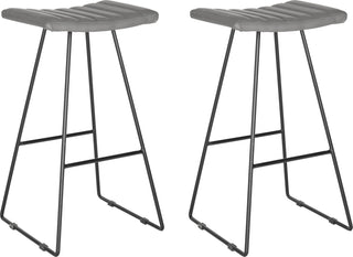 Safavieh Akito Bar Stool Grey and Black Furniture 