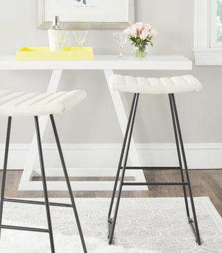 Safavieh Akito A-Line Bar Stool Cream and Black Furniture  Feature