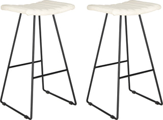 Safavieh Akito A-Line Bar Stool Cream and Black Furniture 