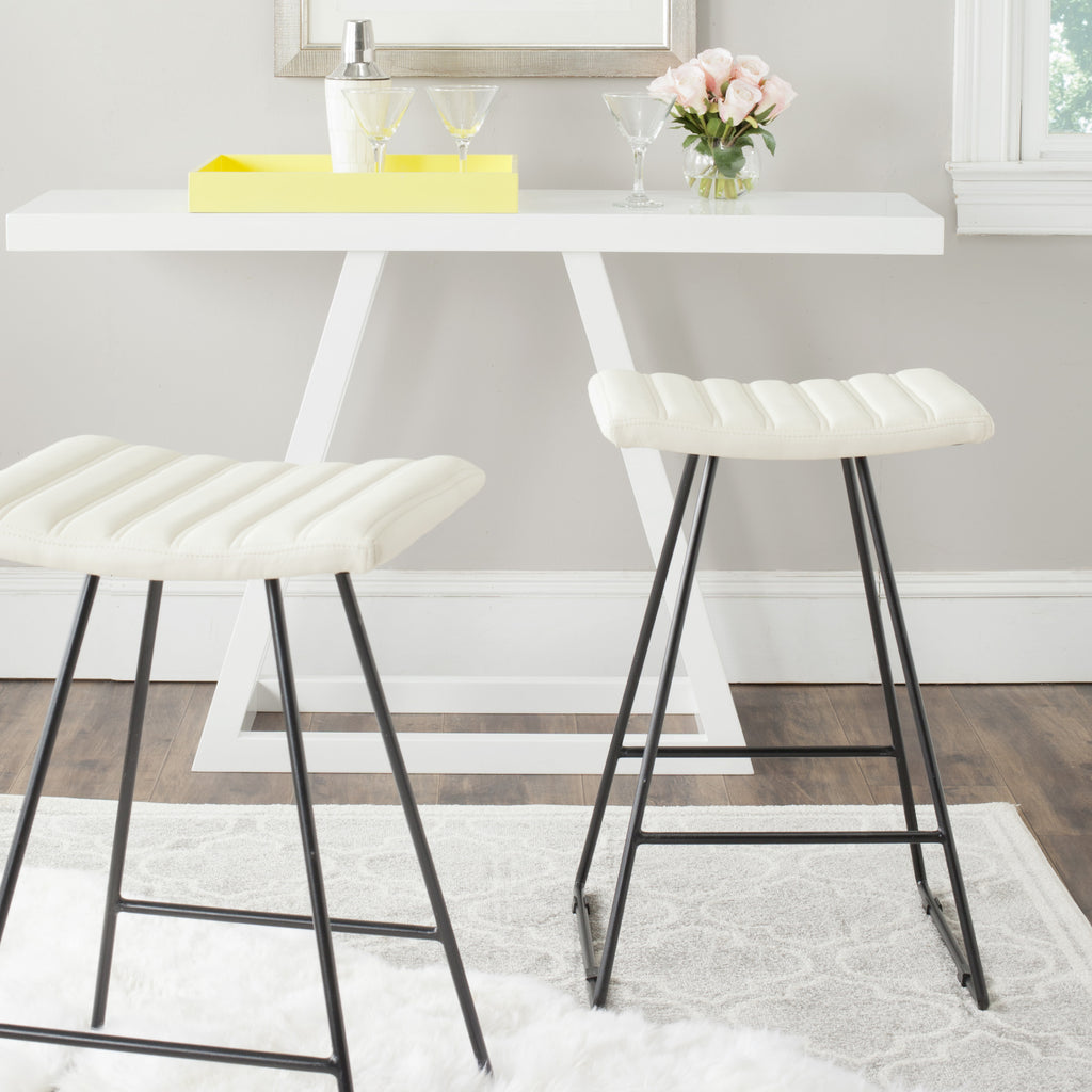 Safavieh Akito A-Line Counter Stool Cream and Black Furniture  Feature