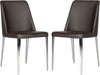 Safavieh Baltic 18''H Leather Side Chair Brown Furniture 