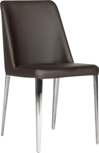 Safavieh Baltic 18''H Leather Side Chair Brown Furniture 