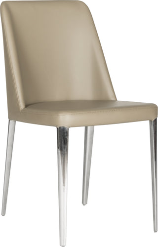 Safavieh Baltic 18''H Leather Side Chair Taupe Furniture 