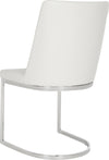 Safavieh Parkston 18''H Leather Side Chair White and Chrome Furniture 