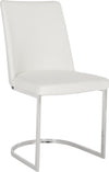 Safavieh Parkston 18''H Leather Side Chair White and Chrome Furniture 