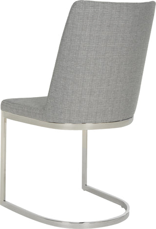 Safavieh Parkston 18''H Linen Side Chair Grey and Chrome Furniture 