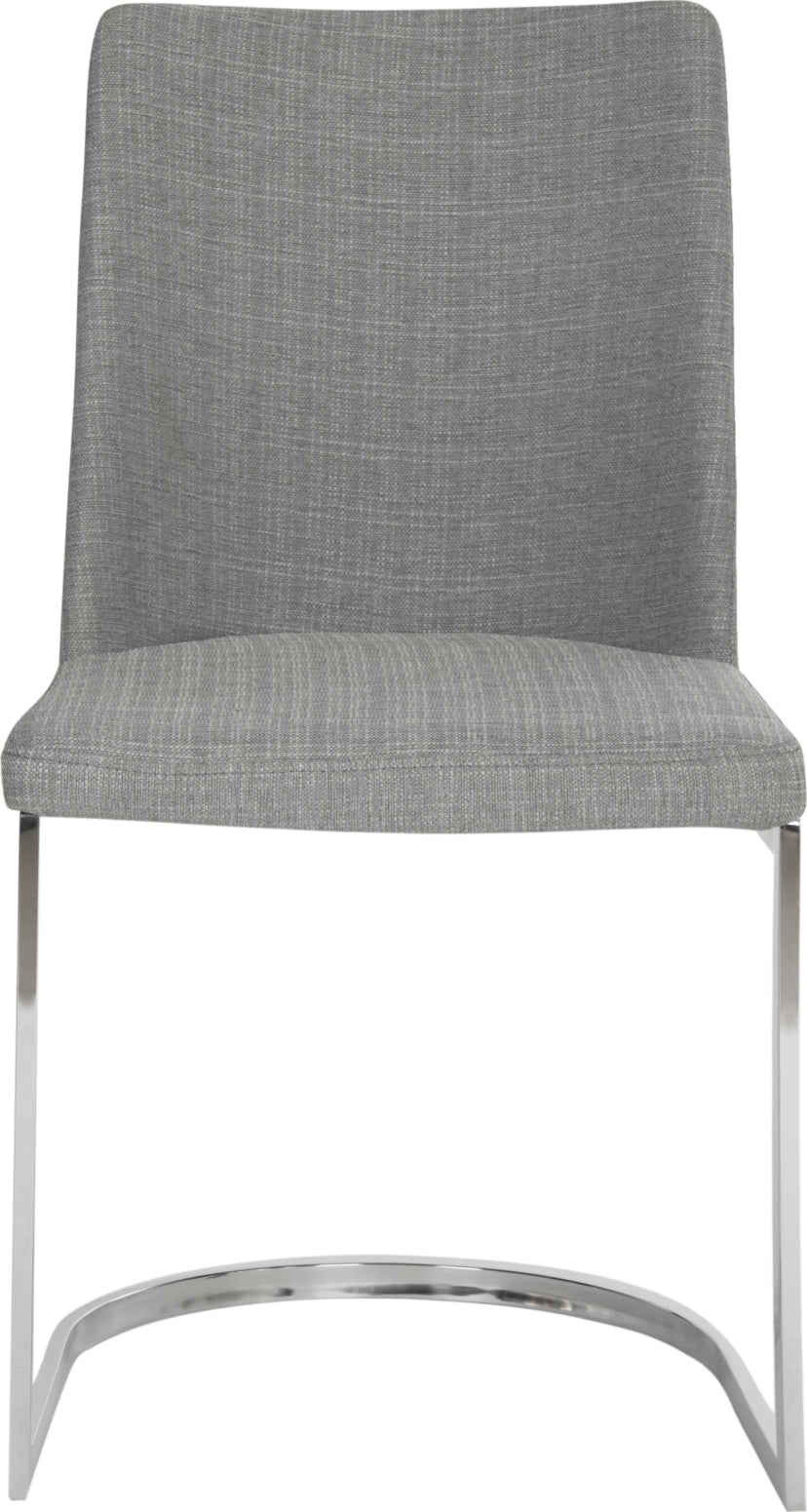 Safavieh Parkston 18''H Linen Side Chair Grey and Chrome Furniture main image