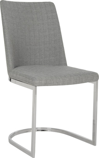 Safavieh Parkston 18''H Linen Side Chair Grey and Chrome Furniture 