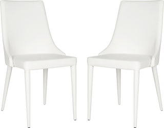 Safavieh Summerset 19''H Leather Side Chair White Furniture 