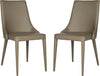 Safavieh Summerset 19''H Leather Side Chair Taupe Furniture 