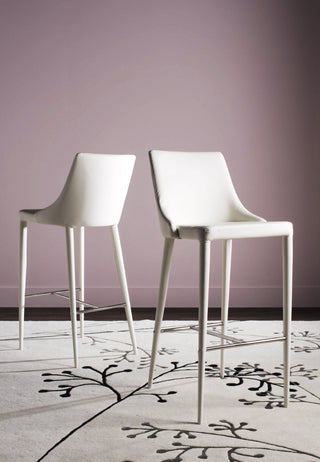 Safavieh Summerset Bar Stool White and Chrome Furniture 