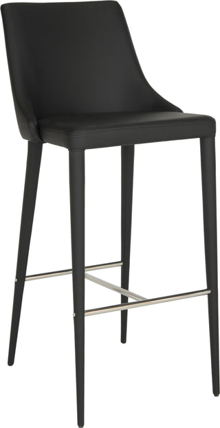 Safavieh Summerset Bar Stool Black and Chrome Furniture 