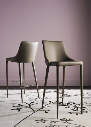 Safavieh Summerset Bar Stool Taupe and Chrome Furniture 