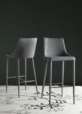 Safavieh Summerset Bar Stool Grey and Chrome Furniture 