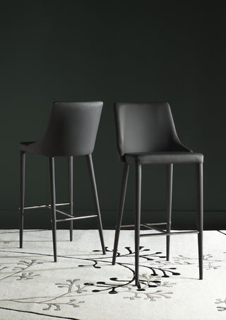 Safavieh Summerset Bar Stool Grey and Chrome Furniture 