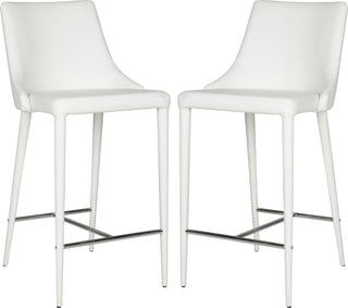 Safavieh Summerset Counter Stool White and Chrome Furniture 