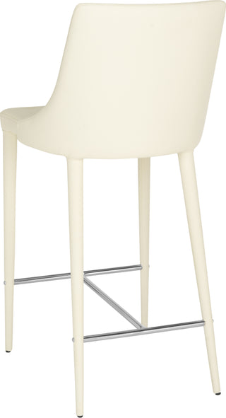 Safavieh Summerset Counter Stool Buttercream and Chrome Furniture 