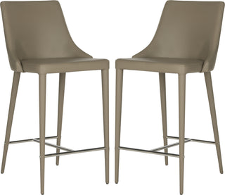 Safavieh Summerset Counter Stool Taupe and Chrome Furniture 